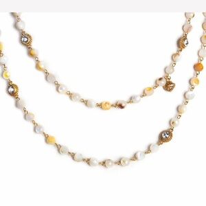 Virgins Saints & Angels Semi-Precious Oyster Shell Wrap Necklace NWT